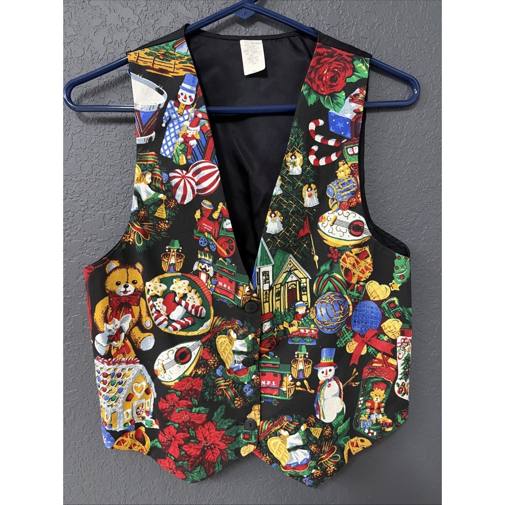 Christmas Vest Medium Large Holiday Festive Colorful Nutcracker Party Santa